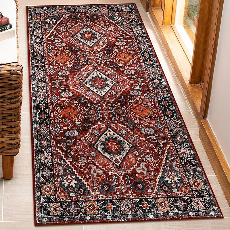 Винтажный коврик Beeiva для прихожей, 60x90 см, моющийся коврик, нескользящие коврики для помещений для прихожей, восточный мягкий маленький ковер для прихожей, низковорсовый ковер для пола для входа, 2x3ft