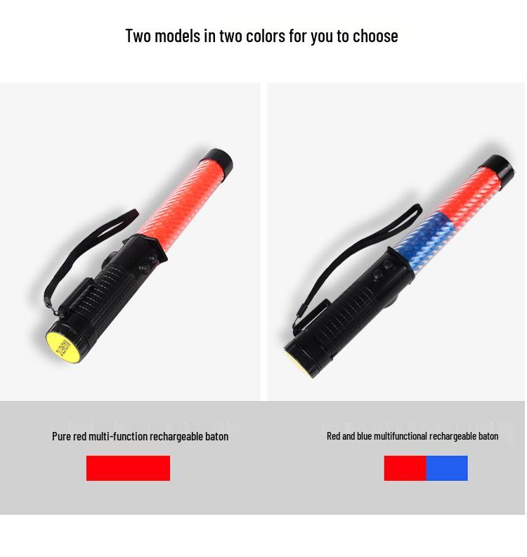 Dual-Color LED Rechargeable Traffic Baton and Concert Glow Stick