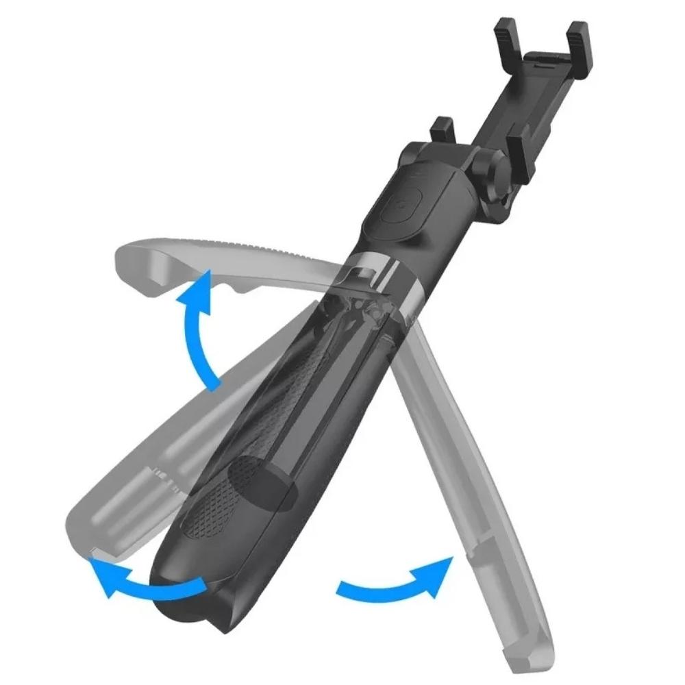 Selfie stick with bluetooth remote control 3 in 1 black button convenient recording