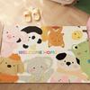 Vintage Collage Carpet Mat Rug - Cartoon Animal & Food Pattern with Mixed Texture Non-slip Home Decoration Floor Mat Welcome M