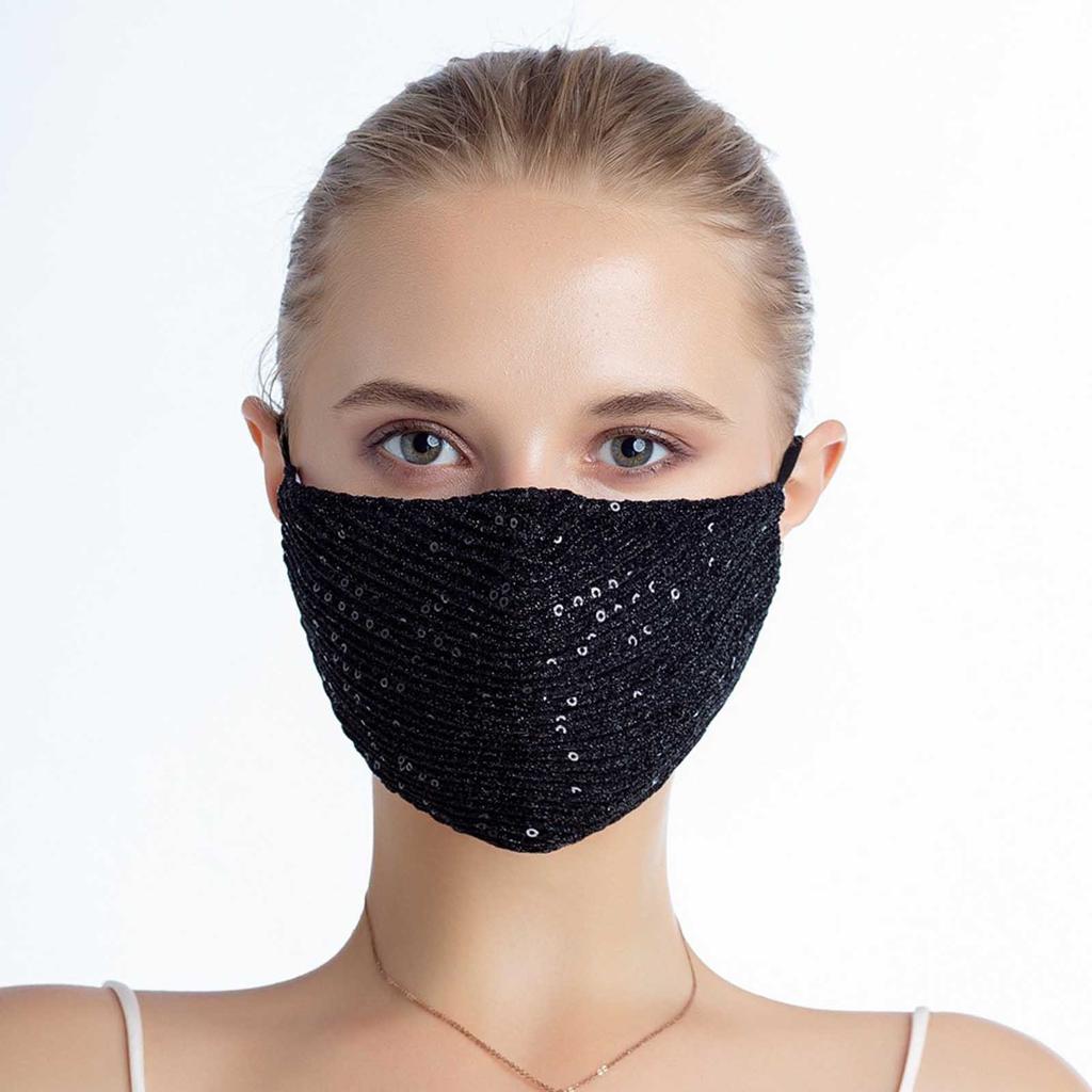 1 PC Washable Sequins Breathable Reusable Shiny With filter Pocket Face Mask