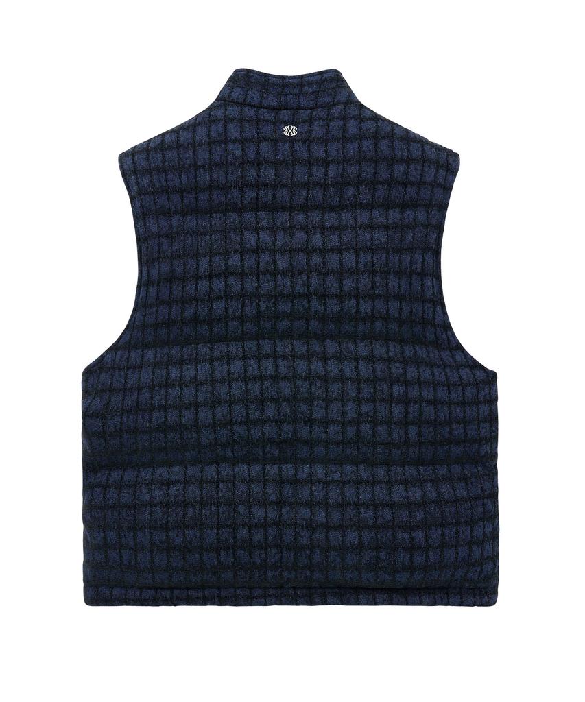 Ungimmick Check Pattern Down Vest (Indigo)