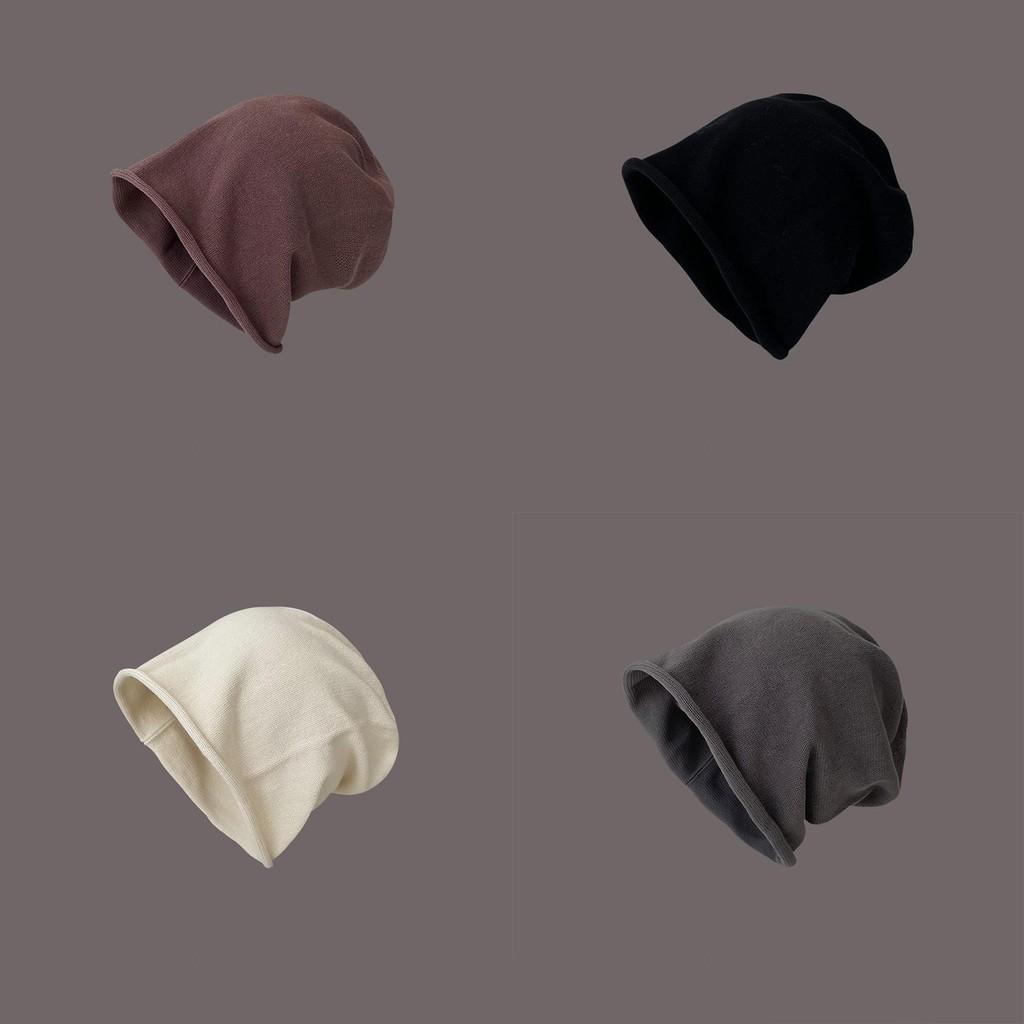 Versatile Hat Style Simple Solid Color Rolled Edge Warm Hatsbeanie Knitted