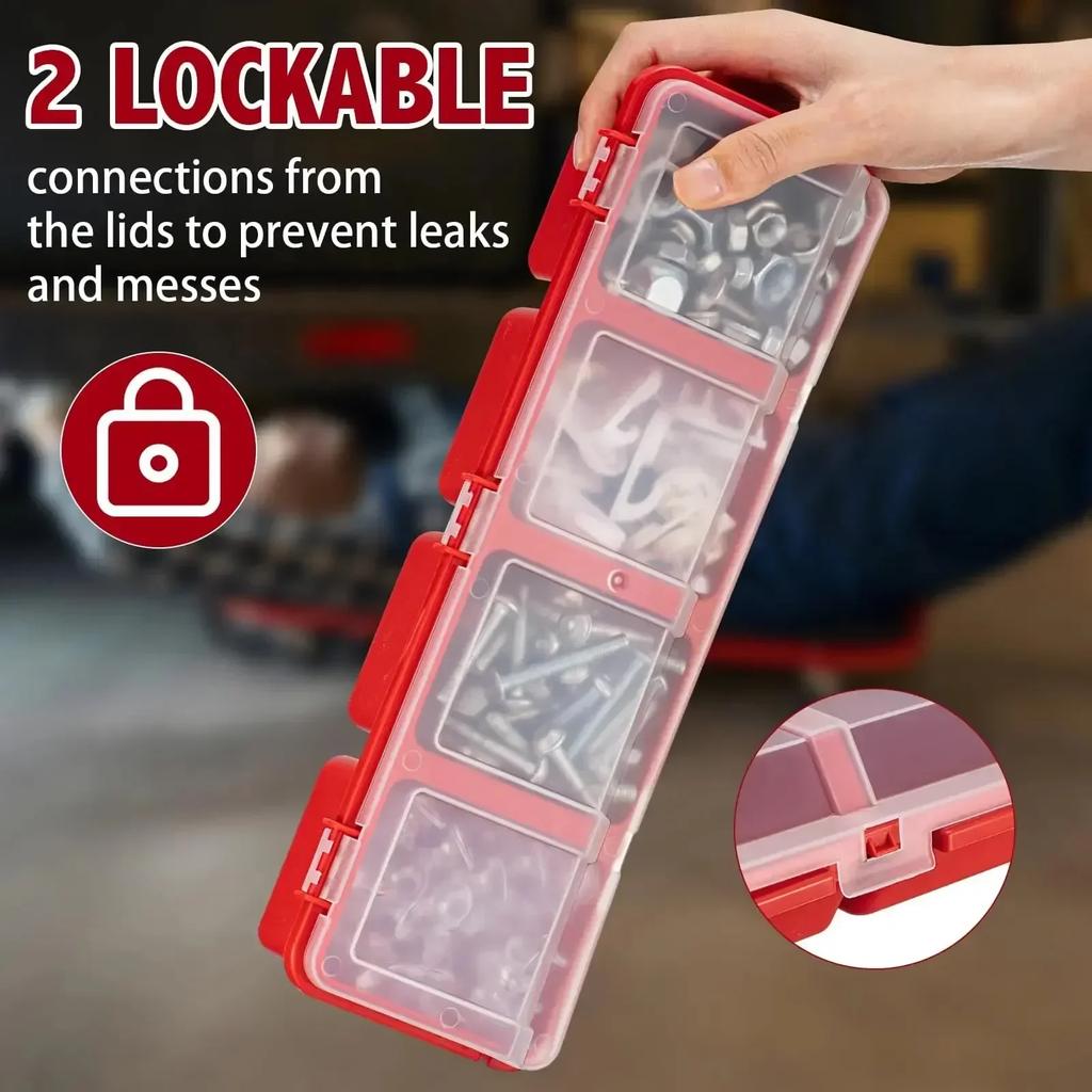 1pcs Screw Organizer Box Parts Storage Container Plastic Tool Box for Garage Workshop Hardware Earring Necklace Bead Storage Bin