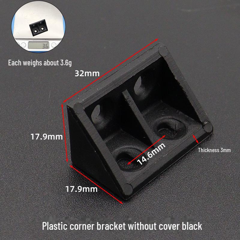 Verdickte L-förmige Eckhalterung aus Kunststoff zur 90°-Unterstützung von Schränken und Kleiderschränken