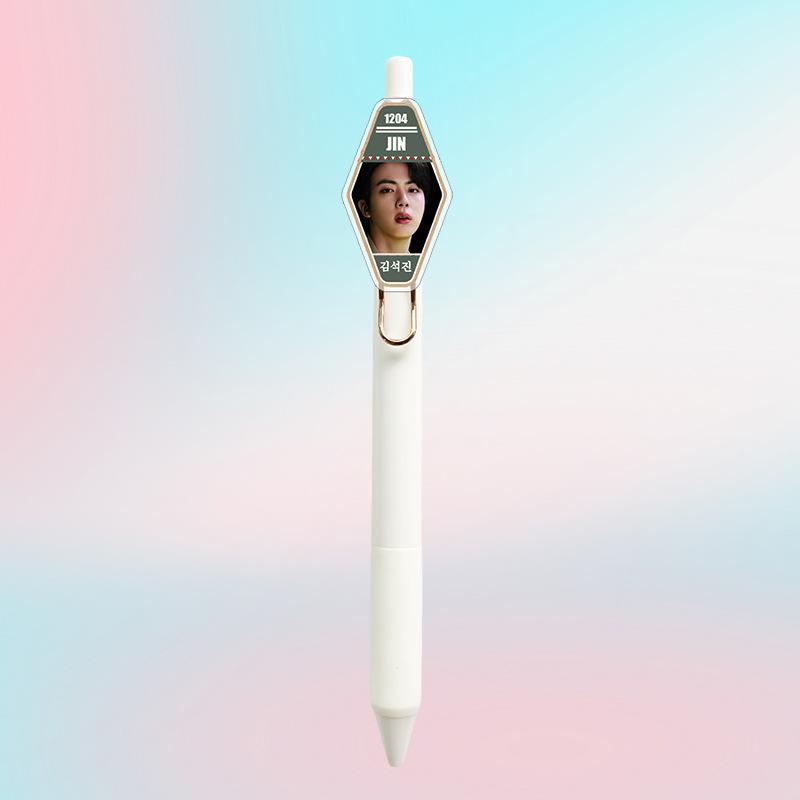 7pcs BTS Idol Portrait Gel Pen, Retractable Pen with Member Photo & Birthday Design, Kpop Fans Collectible Stationery