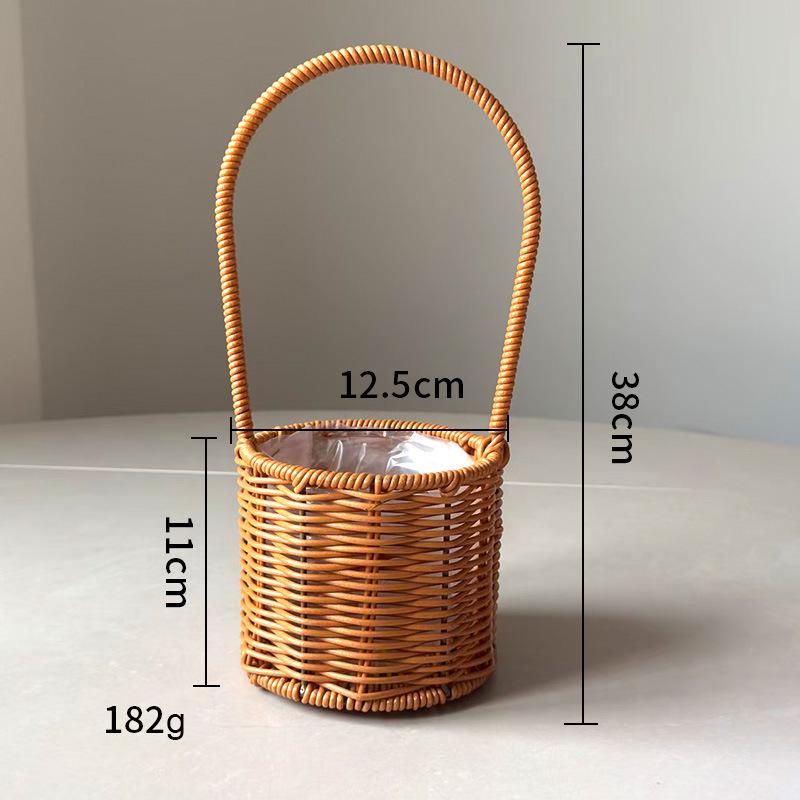 Valentinstag Handgefertigter Rattan Picknick- und Blumenkorb für Hochzeiten und Heimdekoration