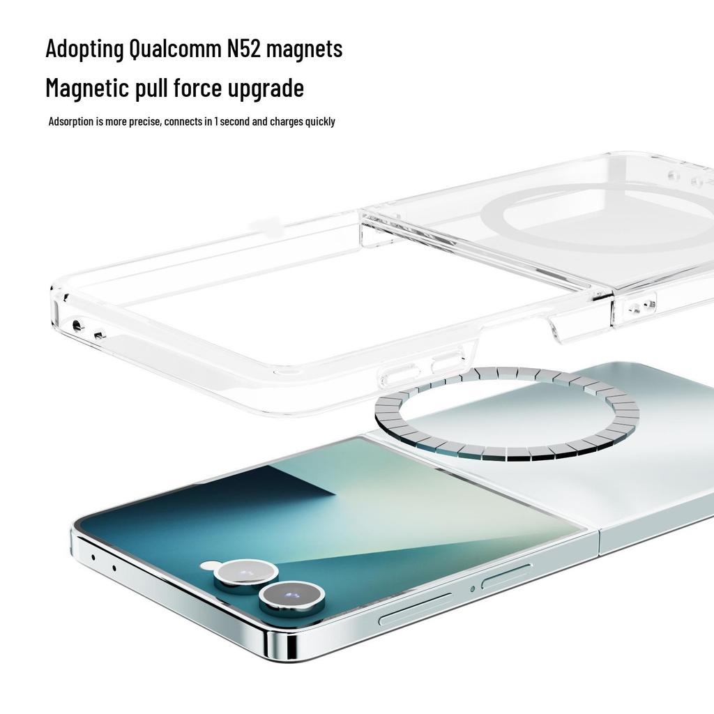 Průhledné magnetické pevné pouzdro pro Samsung Z Flip4/5/6/7
