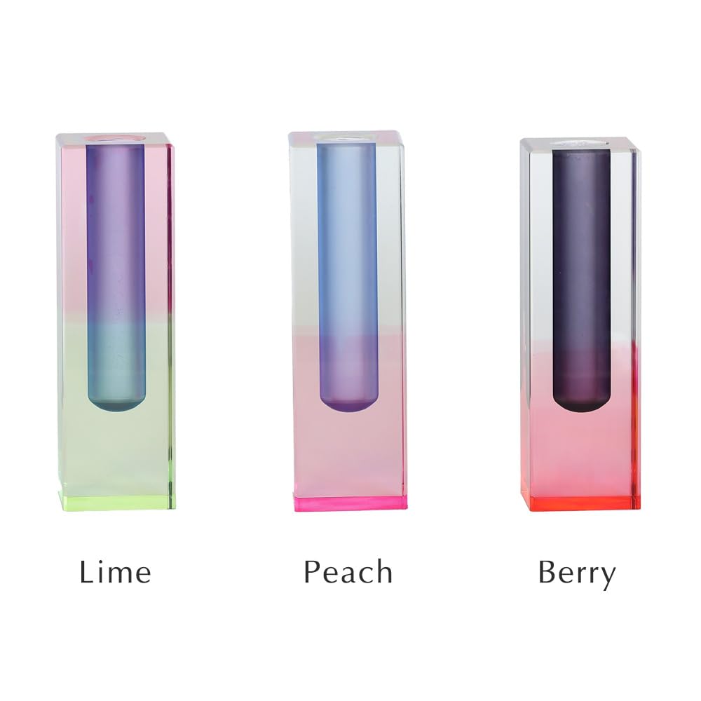 Acrylic Flower Vase, Elixir (Lime), Changes Color with Light and Angle, #58364