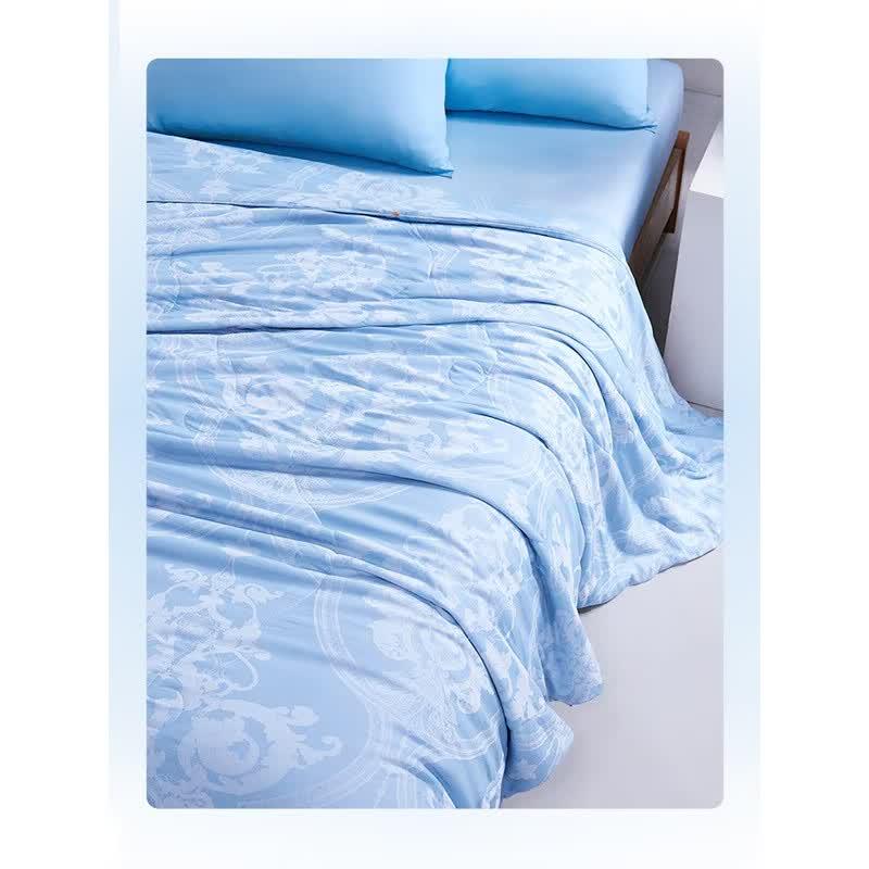 FUANNA Blue Antibacterial Silk Summer Quilt 152x210cm