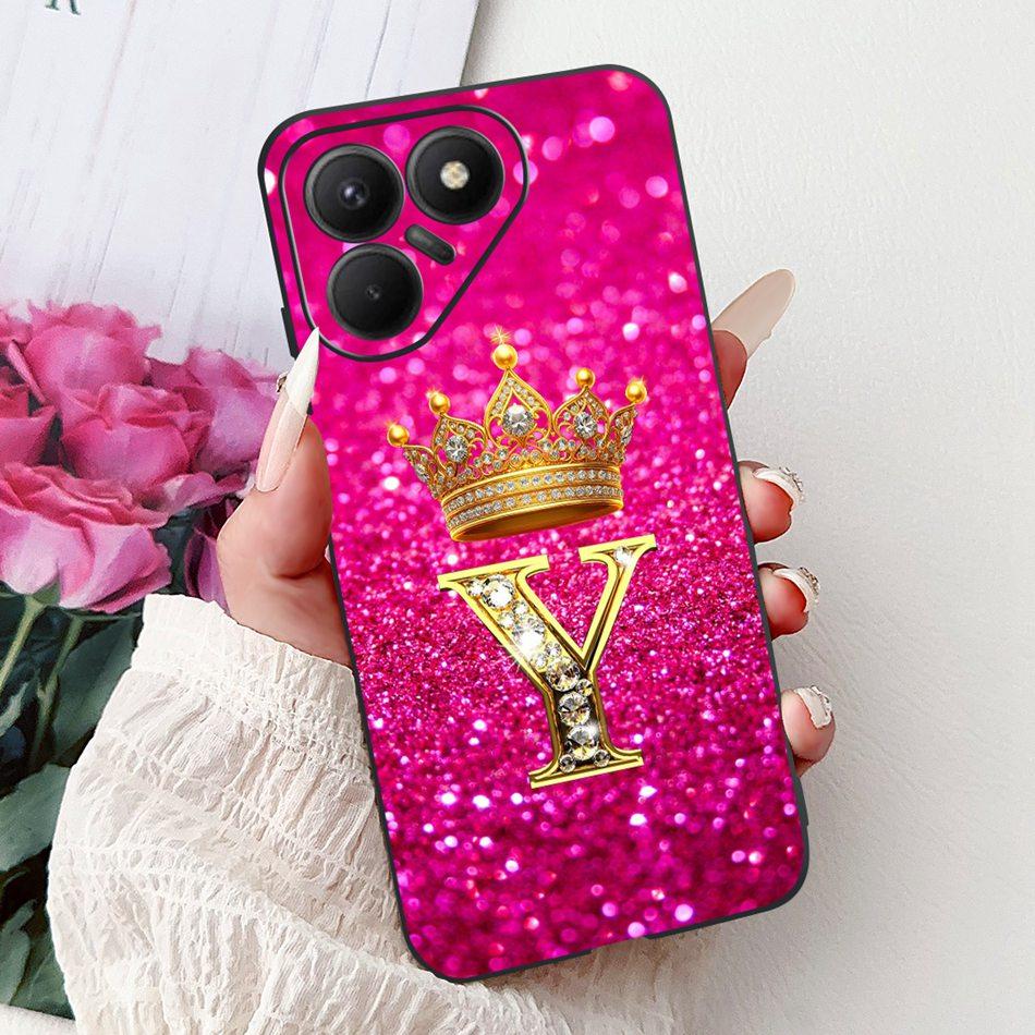 For Tecno Pova 7 5G Fashion Crown Letter Phone Case For Tecno LJ7 Pova7 Soft Silicone TPU Bumpers