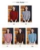Women's Pure Wool Embroidered Sweater - Half-High Collar, Autumn/Winter, for Middle-Aged & Elderly, Warm Base Layer/Outerwear