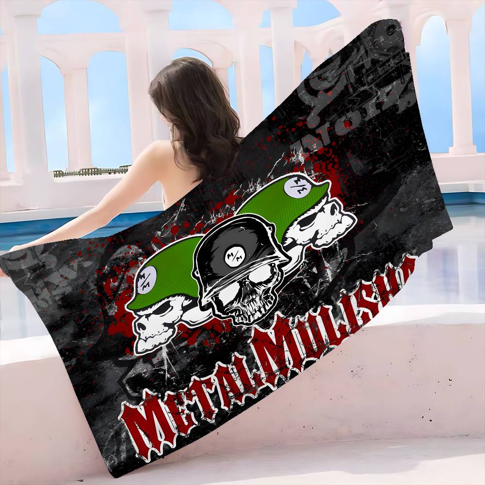 LOGO M-MetalS M-Mulisha Microfiber Blanket Quick Drying Beach Towels Oversized Printing Super Absorbent Pool Towel Blanket