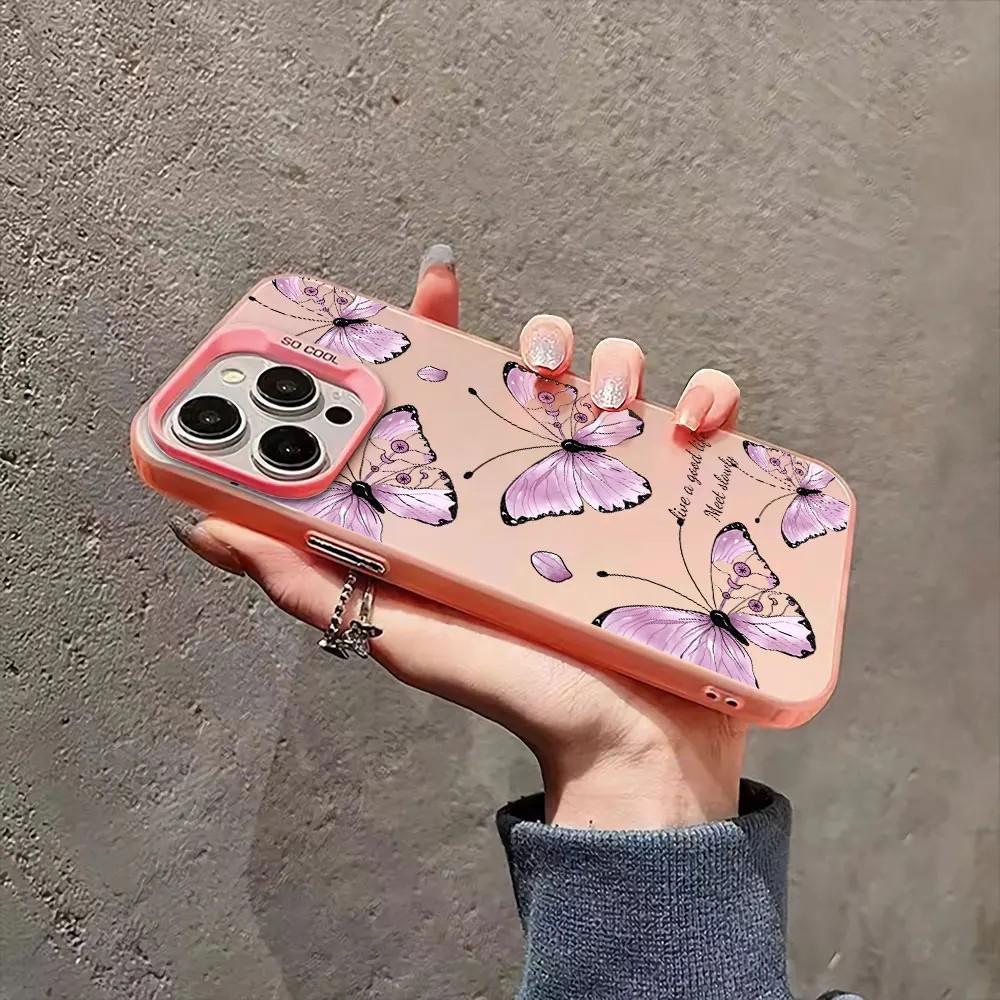 Fashion Butterfly Black Purple Phone Case for Xiaomi Mi 14T 14 13 12 12T 11 Lite Poco X6 F6 F5 X5 F4 F3 X3 GT Pro 4G 5G Cover