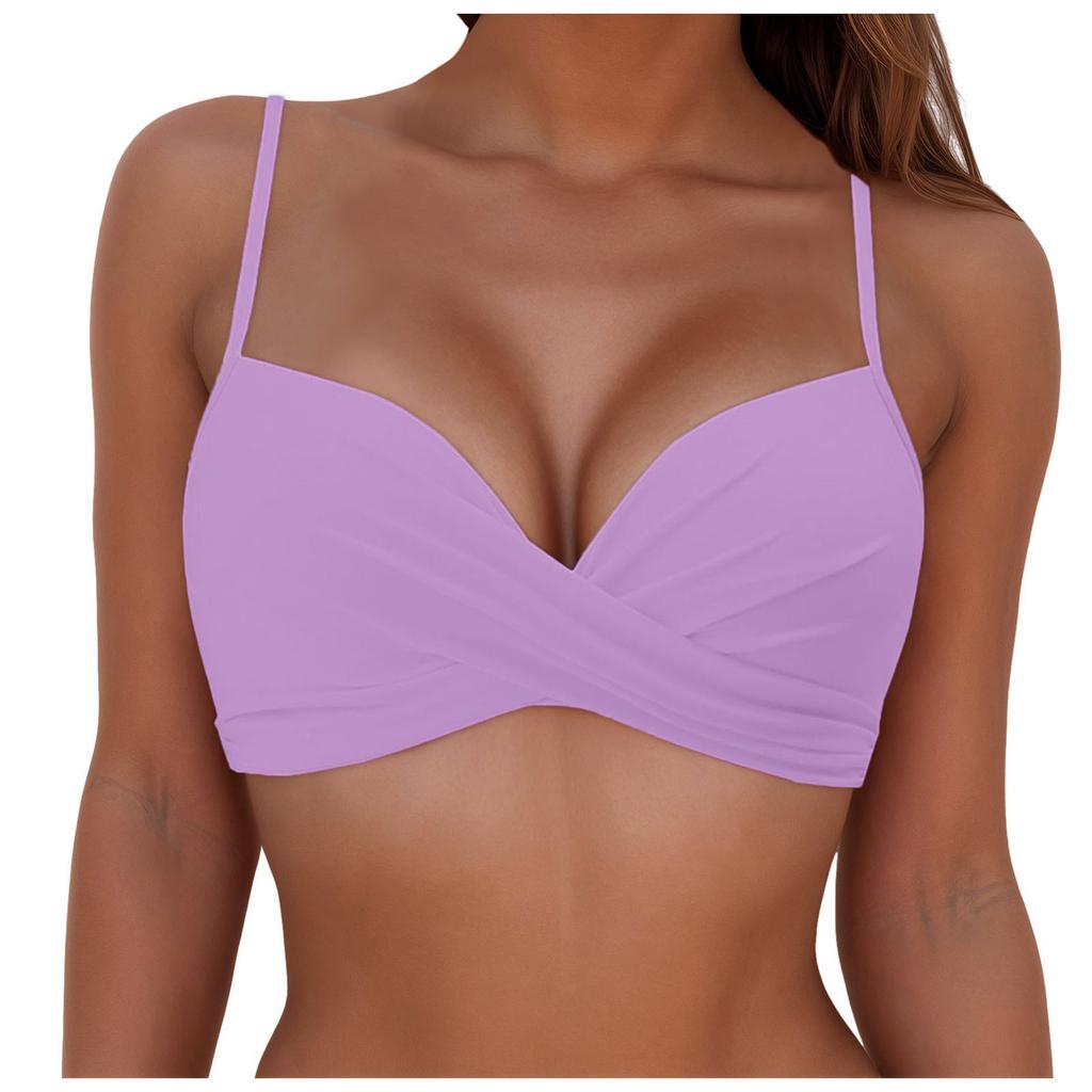 Explosive Ladies Multicolor Split Gather Skinny Seaside Sling Bikini Bikini
