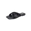 Sequined Cool Slippers Outer Wear Women's 2025 New Summer Square Head Cross Beach Shoes Large Size One-pedal Flats