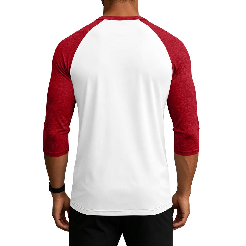 Men's Raglan Sleeve Athletic Shirt Three Pack 3/4 Sleeve Lightweight Breathable Sports Tops for Gym Running Training Casual Wear