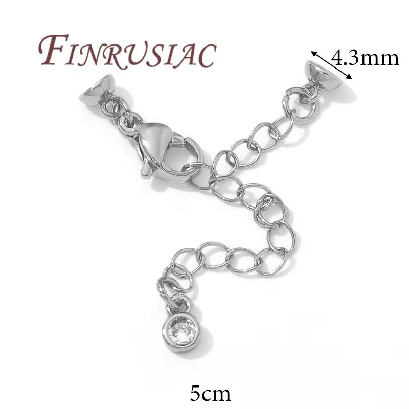 18K Gold Plated Extension Chain with Spring Clasp,2/3 Rows Pearl Necklaces Making,Tail Chain Connector Jewelry Accessories