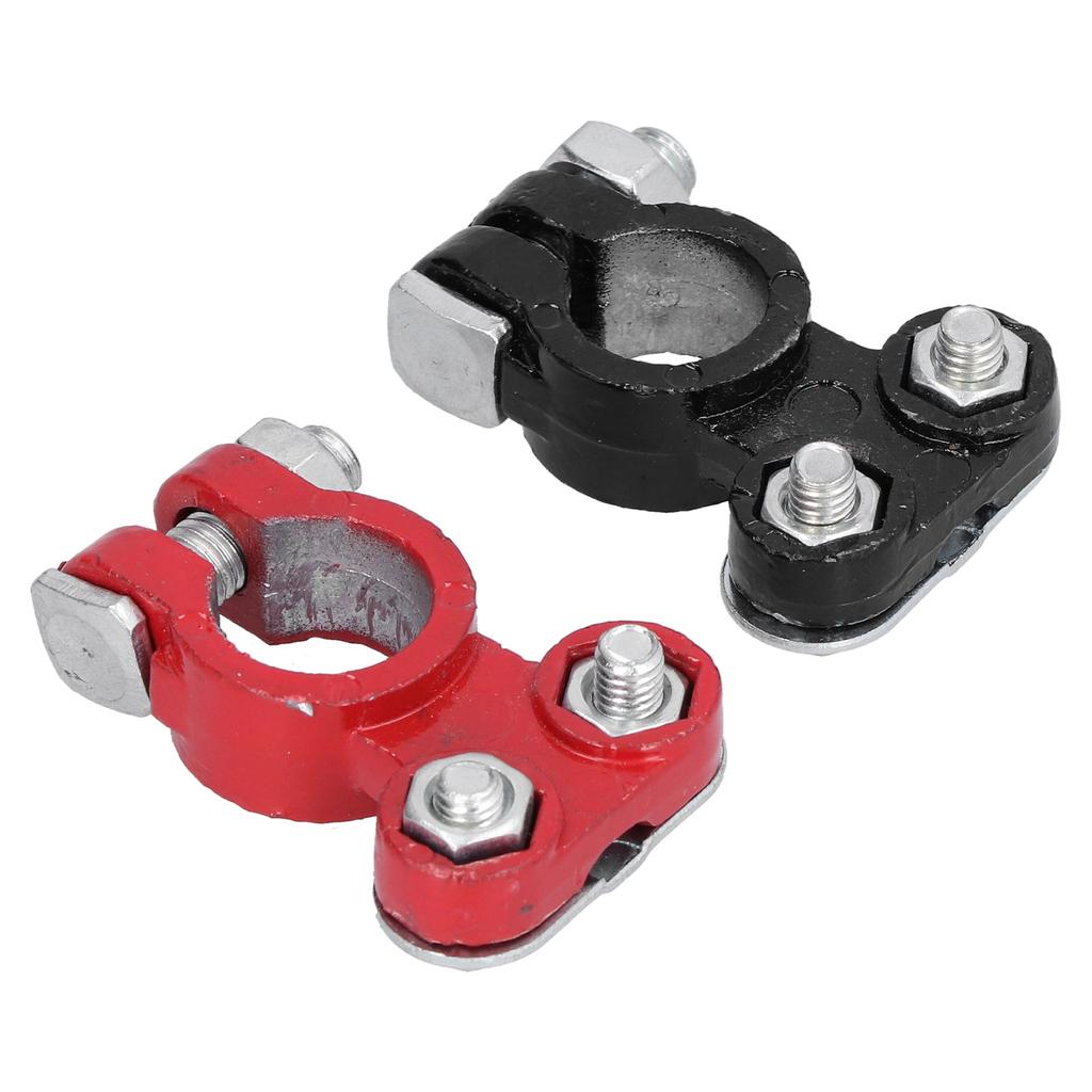 2pcs Battery Terminal Clamp Positive Negative Top Post End Connector with 2 Washers