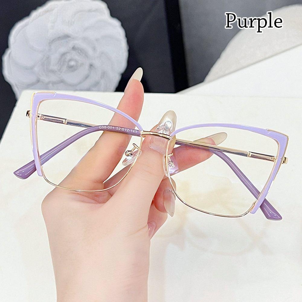 Luxury Cat Eye Anti-Blue Light Glasses Women Men Retro Square Half Frame Optical Computer Reading Eyeglasses Designers Spectacle