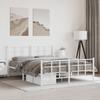 Vidaxl Metal Bed Frame with Headboard and Footboard, White, 150X200 Cm