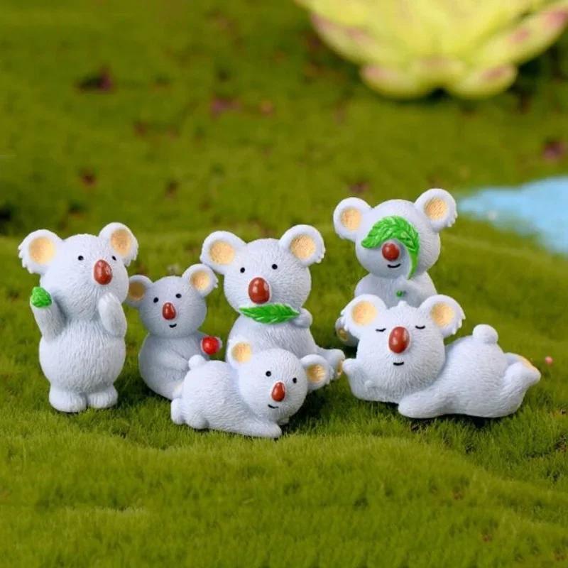 

Lovely Koala Bear Mini Animal Model Figurine Different Posture Home Room Decoration Micro Landscape Resin Crafts Home Decoration 1