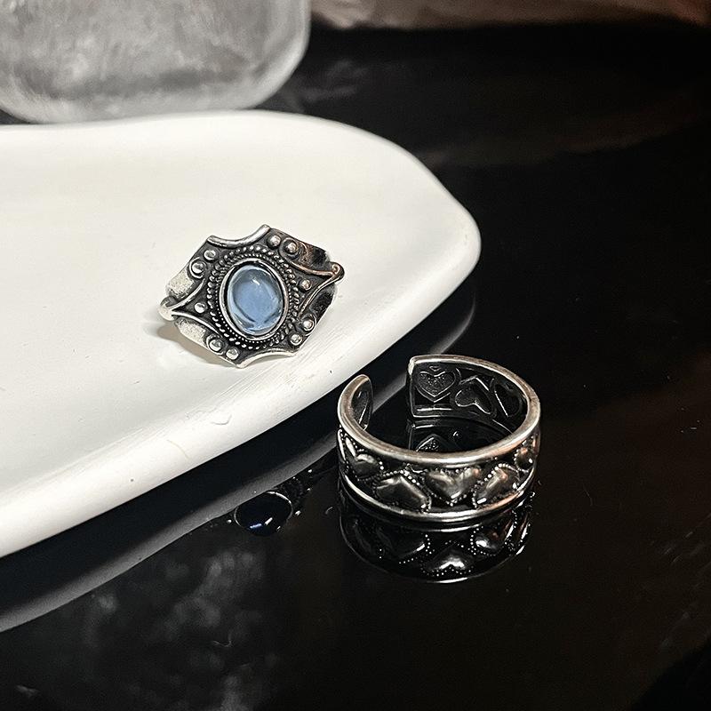 Nepalese Gemstone Open Ring, Personalized Love, Retro Trendy Cool Niche Design, Retro Index Finger Ring, Stacking And Wearing Rings