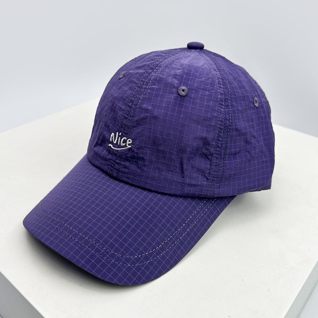 New Unisex Embroidered Nice Letters Simple Baseball Hats Breathable Quick Drying Sunshade Peaked Caps Versatile Small Lattice