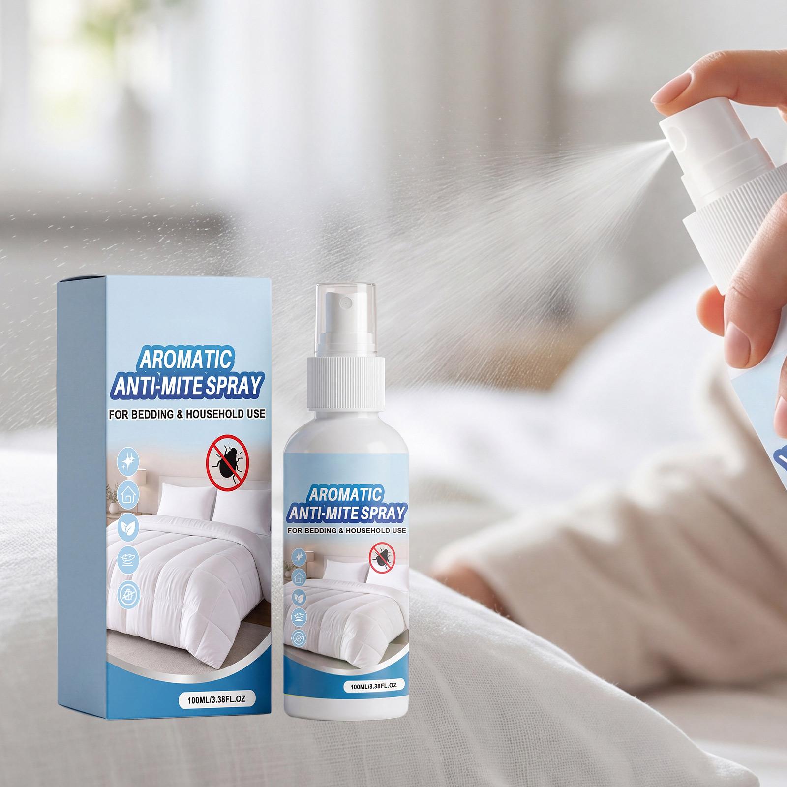 Aromatic Anti-Mite Spray for Bedding Household Use 100ml Fabric Freshener and Mite Repellent Spray Suitable for Mattresses Pillows and Sofas One Size синий