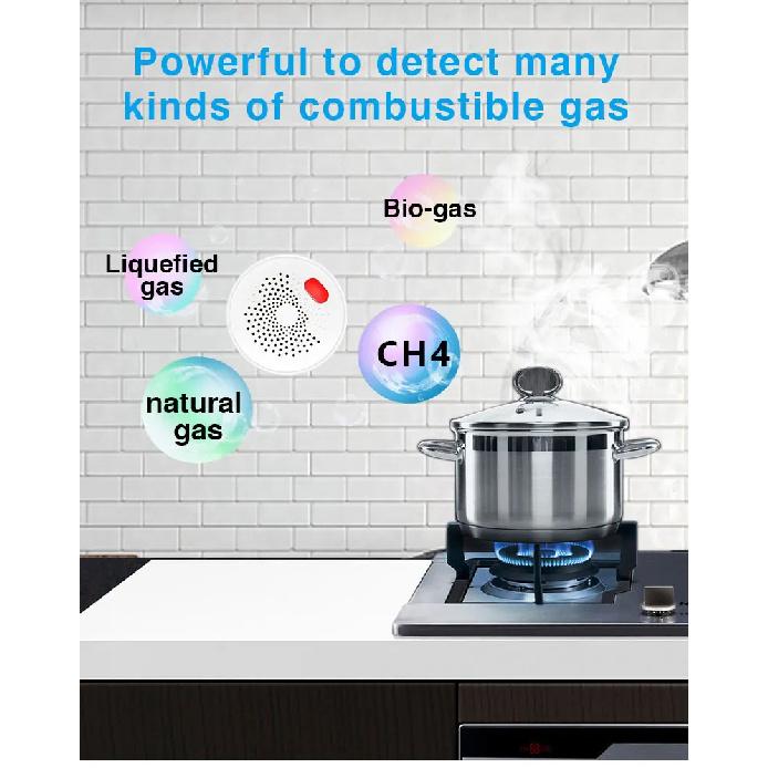 WIFI/zigbee Natural Gas Sensor Combustible Household Smart LPG Gas Alarm Detector Leakage Sensor Fire Safety Work with Tuya App