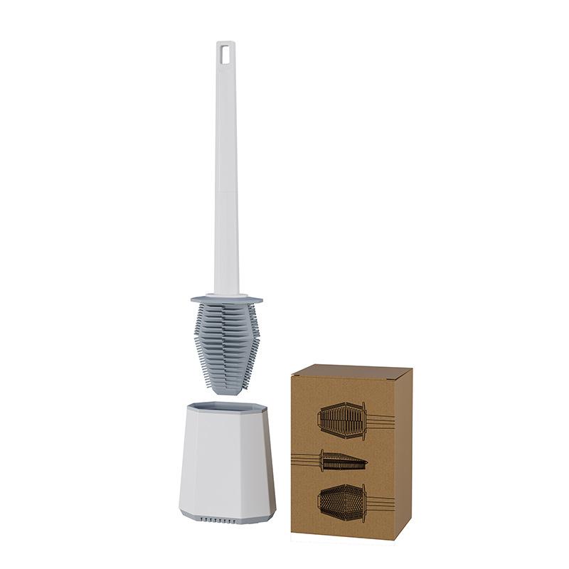 Silicone Toilet Brush, Household Toilet Brush with No Blind Spots, Wall-mounted Toilet Brush Set