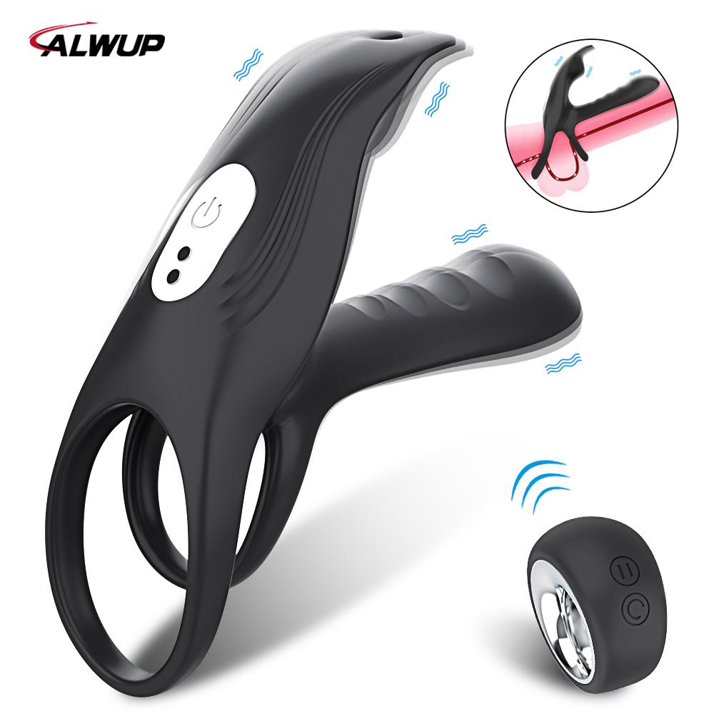 Wireless Remote Control Vibrating Cock Penis Rings Sex Toys for Male Couples Delay Ejaculation Cockring Vibrator Men Adults 18