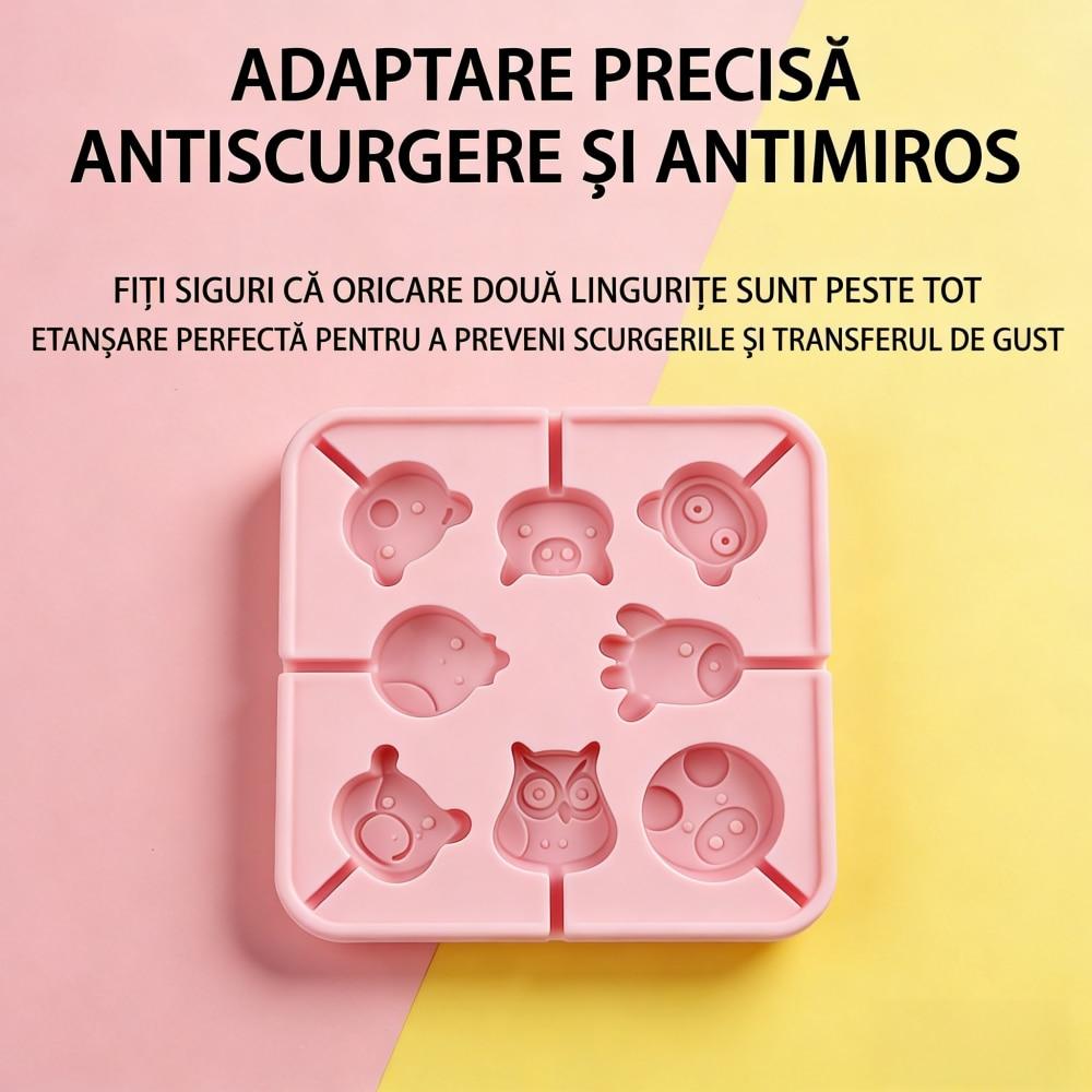 Multifunctional Silicone Candy Mold for Melted Cheese & Chocolate, Various Shapes, 14x14x1.5cm, Pink