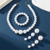 Four-piece Set, Earrings, Bracelet, Necklace Set, French Retro Court Style Imitation Pearl Women's Niche High-end Set.