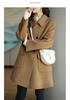Women's Mid-Length Woolen Coat: 2026 Autumn/Winter Style, Thickened, Warm, Loose Fit, Petite, Age-Reducing Korean Design