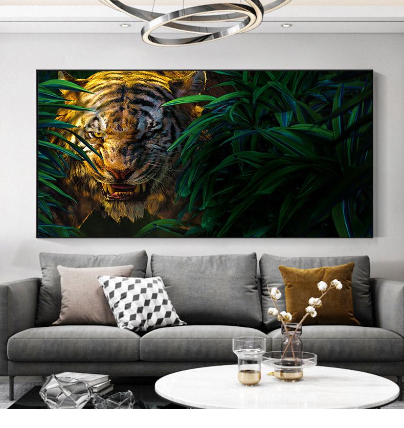 Gorilla Monkey Leopard Tiger Animal Canvas Painting Black And White Wall Art Picture For Living Room Modern Poster Home Decor