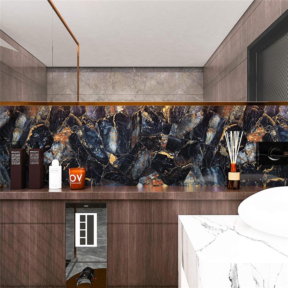 Waterproof Marble Vinyl Film Self Adhesive Wallpaper for Bathroom Kitchen Cupboard Countertops Contact Paper Home Decor Stickers