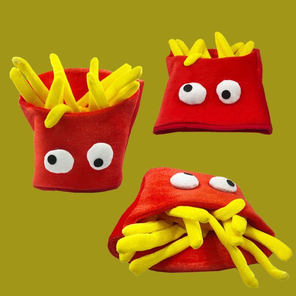 Cartoon Decorative Fries Hat Creativity Halloween Cap Novelty Photo Props Cap  Children