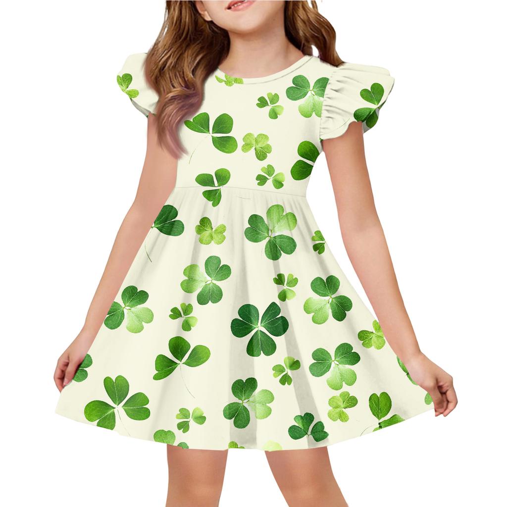 Letnia Sukienka Księżniczki dla Dziewczynek - Sukienka T-shirtowa o Kroju A. dzień Patryka