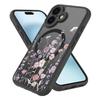 Für iPhone 16 Hülle Kompatibel mit MagSafe Blumenmuster Anti-Sturz TPU+PC Handyhülle