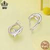Avle S925 Sterling Silver Platinum-Plated Dolphin Earrings for Women - Style BSE881