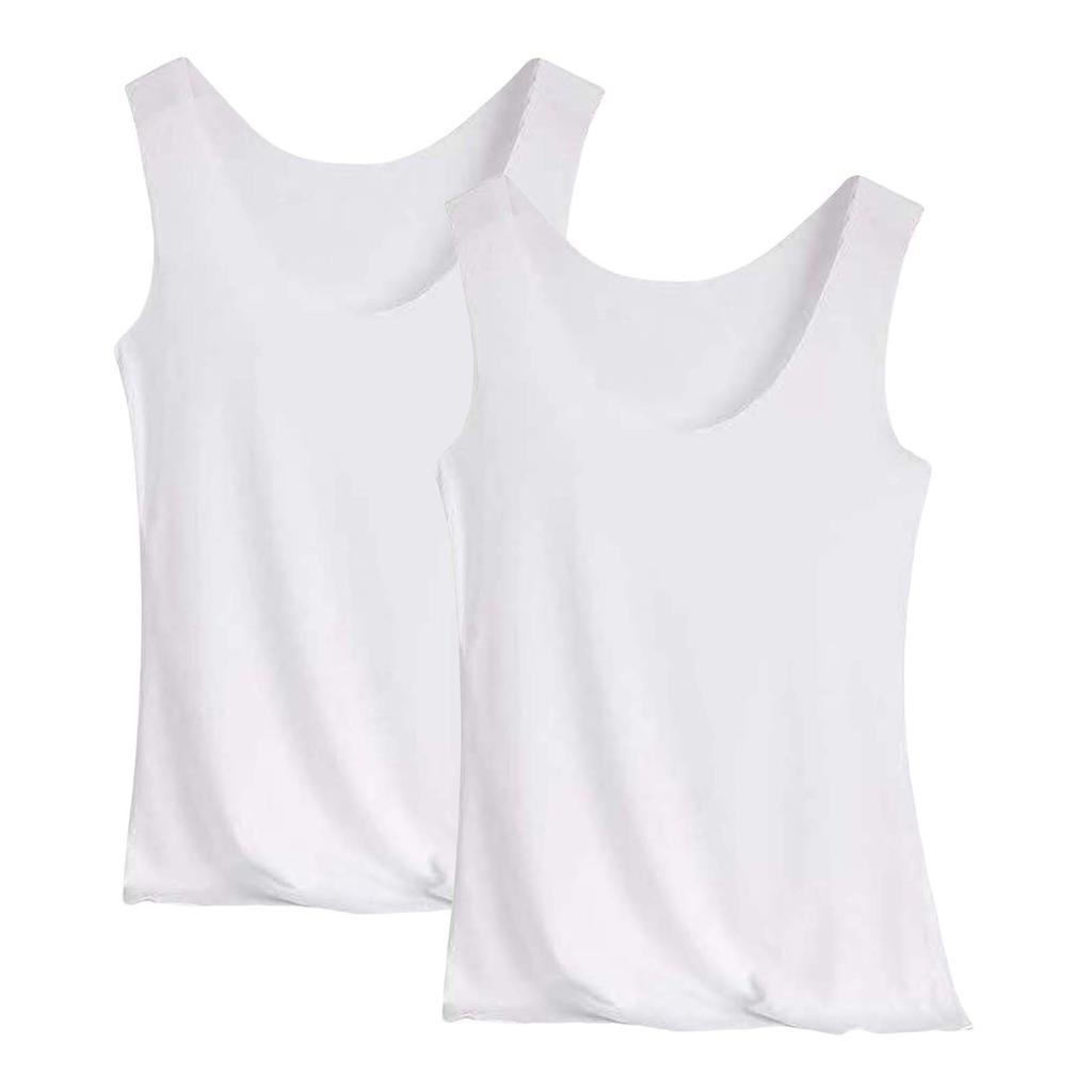 Women's Solid Color Tank Top Seamless Silk Undershirt Sleeveless Shirt