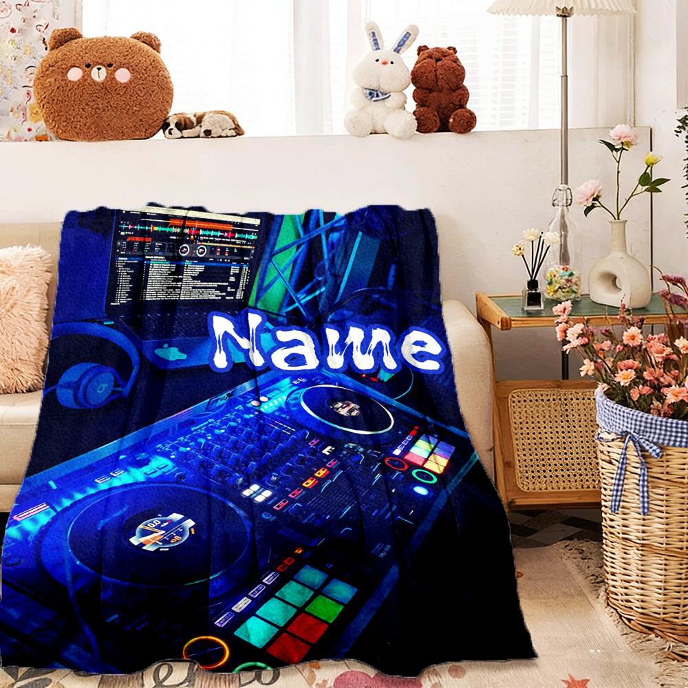 Customize Your Name Home Blankets Dj Equipment Comfortable Soft Lightweight Multiseasonal Blanket For Picnics Sofas Offices Beds Living Rooms Perfect