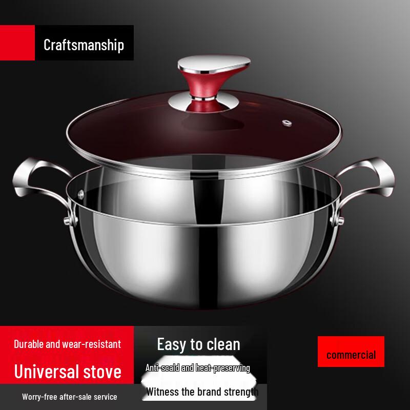 SuLe 316L Stainless Steel Soup Pot with Double Handles and Spoon