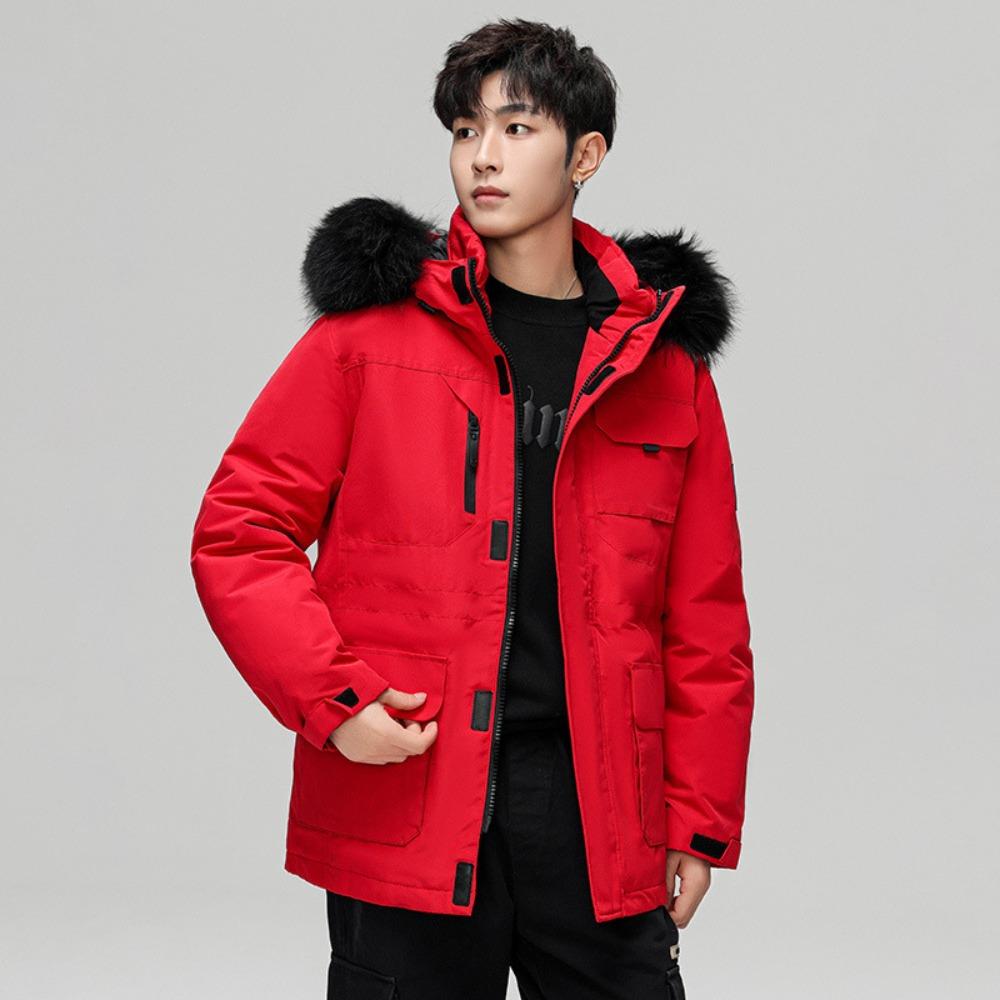 Sports trend Winter down jacket men, white duck down outdoor tooling