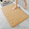 1pc Memory Foam Embossed Velvet Carpet Bathroom Living Room Non-Slip Mat Cobblestone Floor Mat Home Furnishings
