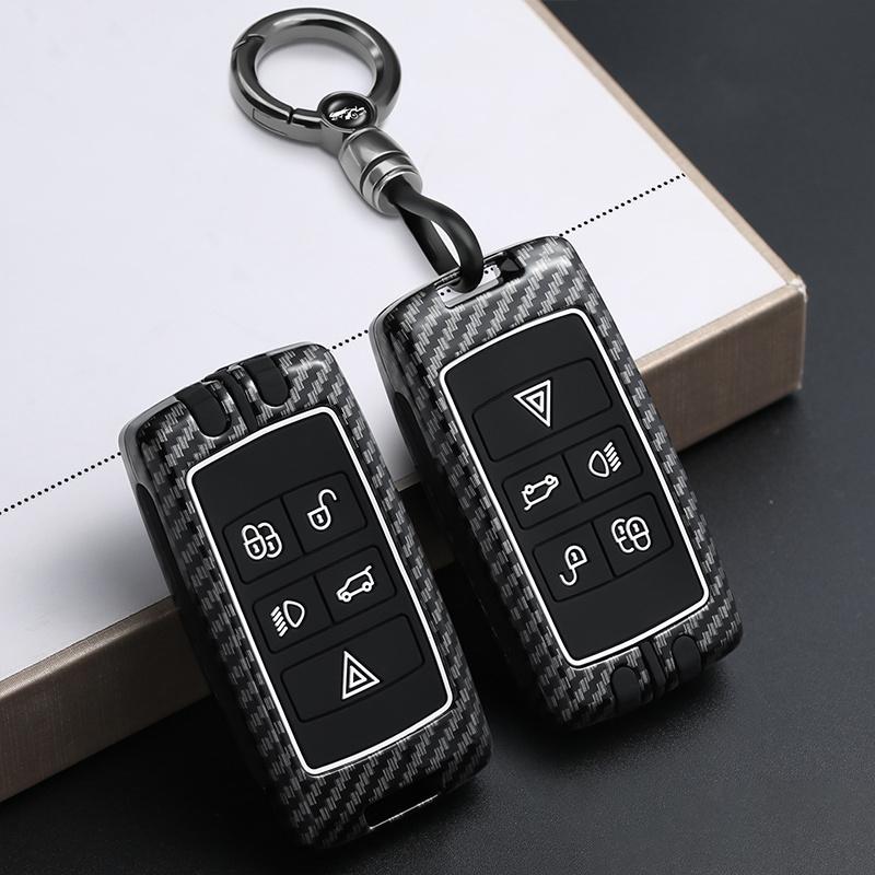 Metal Car Key Case Remote Cover Shell Holder Keyring Fob for Land Rover Range Rover Sport Evoque Freelander Velar Discovery LR5