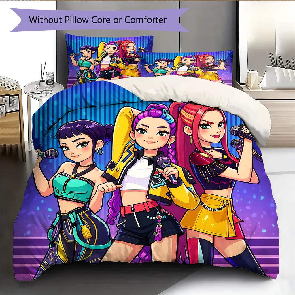 HUNTRIX Pattern Bedding Quilt Set  Home Decoration  Gift (1 * duvet cover + 2 * pillowcase  without core)