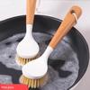 5 pcs Household Kitchen Brush Cleaning Gadget Long Handle Cleaning Brush for Pots and Pans, Bowl Scraper, Sisal