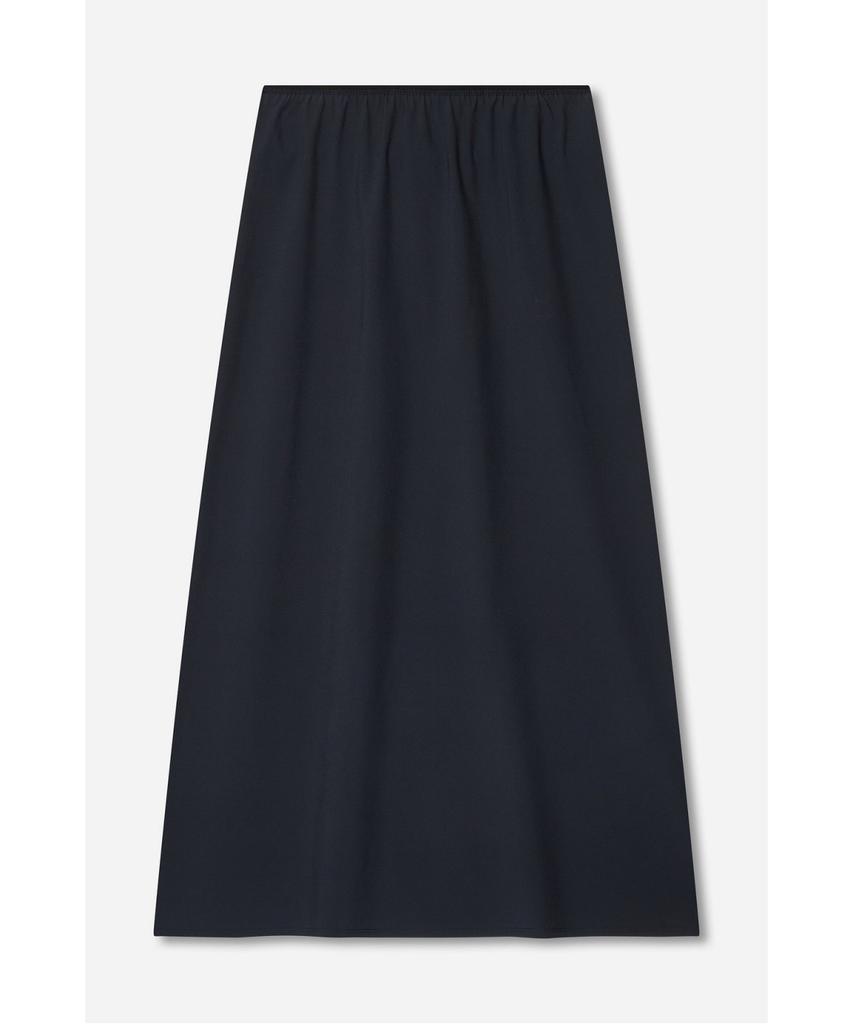 Jaa [Jaah] Elastic Waist Long Skirt Navy